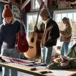Norwegians swapping and repairing hobby gear at a community hall